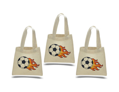 Soccer Party Favor Bags, Set of 3 Cotton Goodie Bags