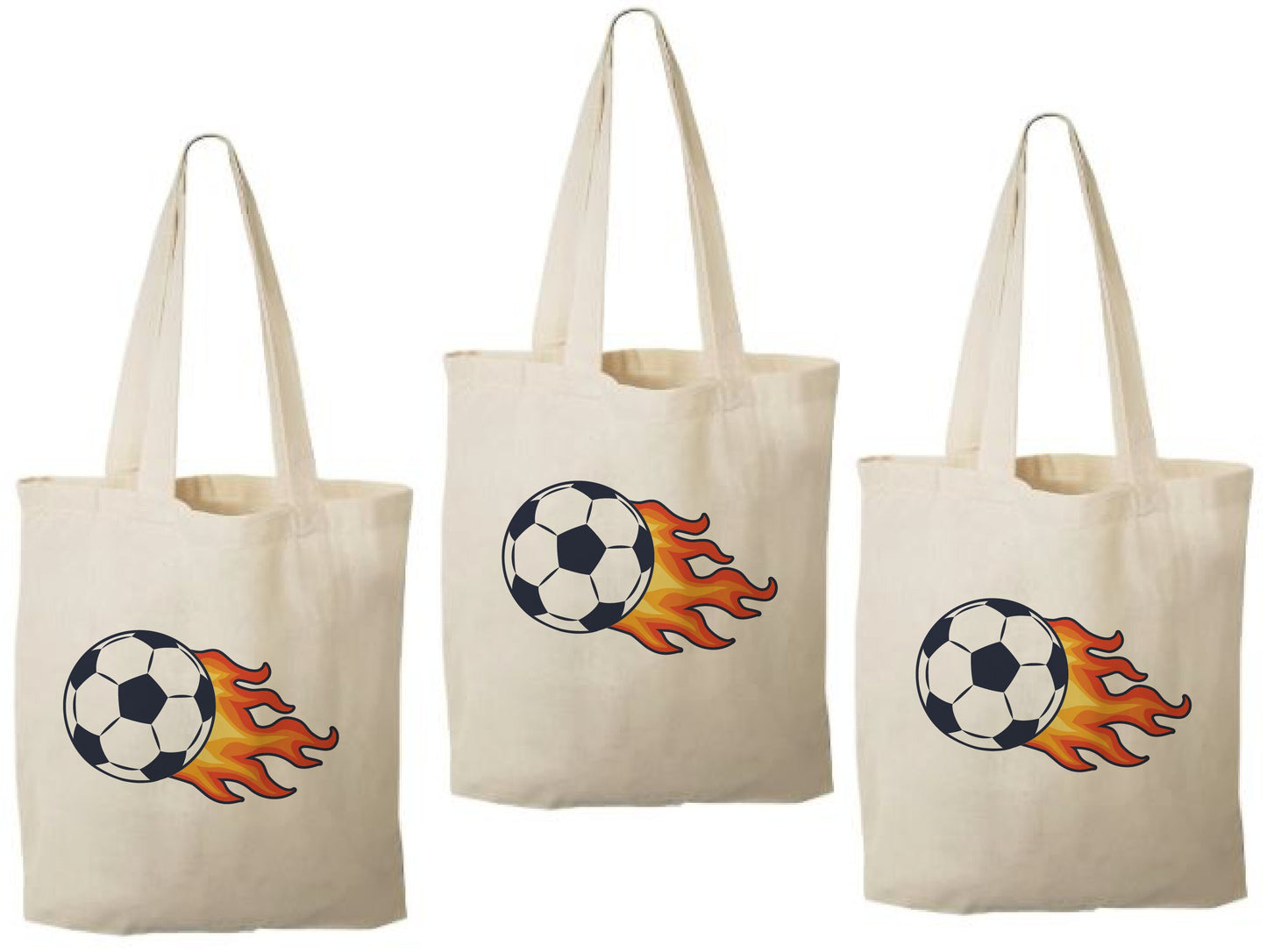 Soccer Party Favor Bags, Set of 3 Cotton Goodie Bags
