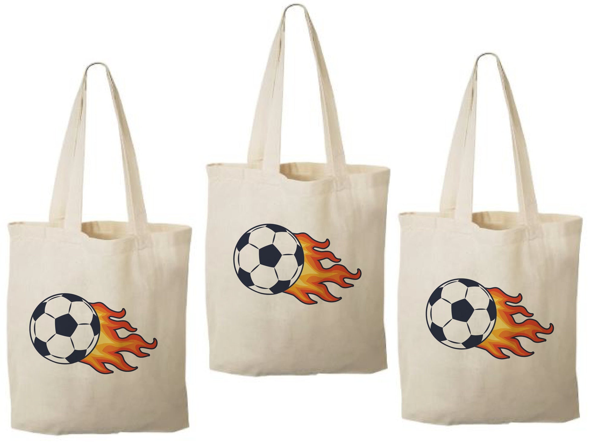 Soccer Party Favor Bags, Set of 3 Cotton Goodie Bags