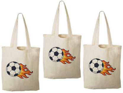Soccer Party Favor Bags, Set of 3 Cotton Goodie Bags