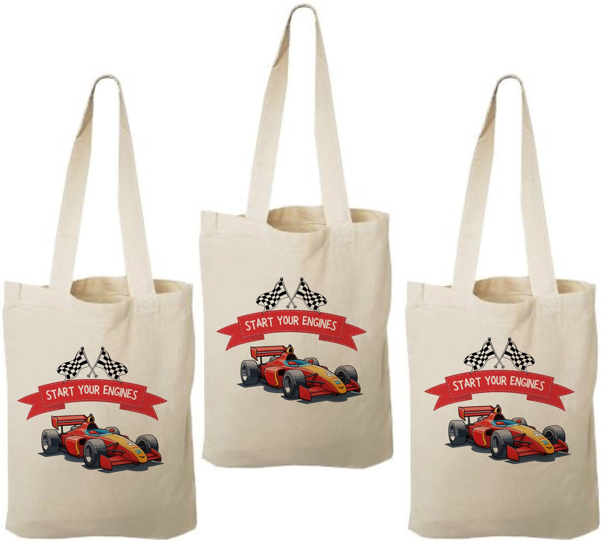 Race Car Party Favor Bags - Set of Three Bags