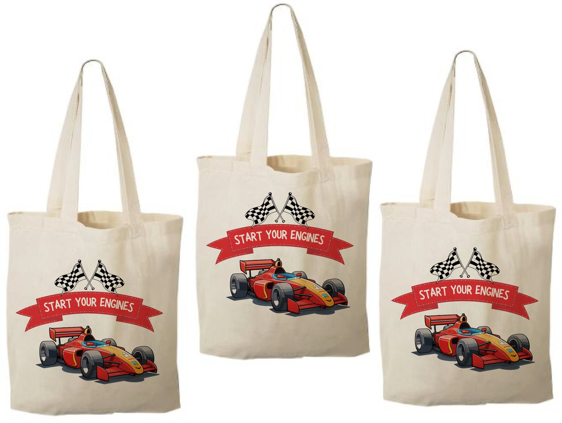 Race Car Party Favor Bags - Set of Three Bags