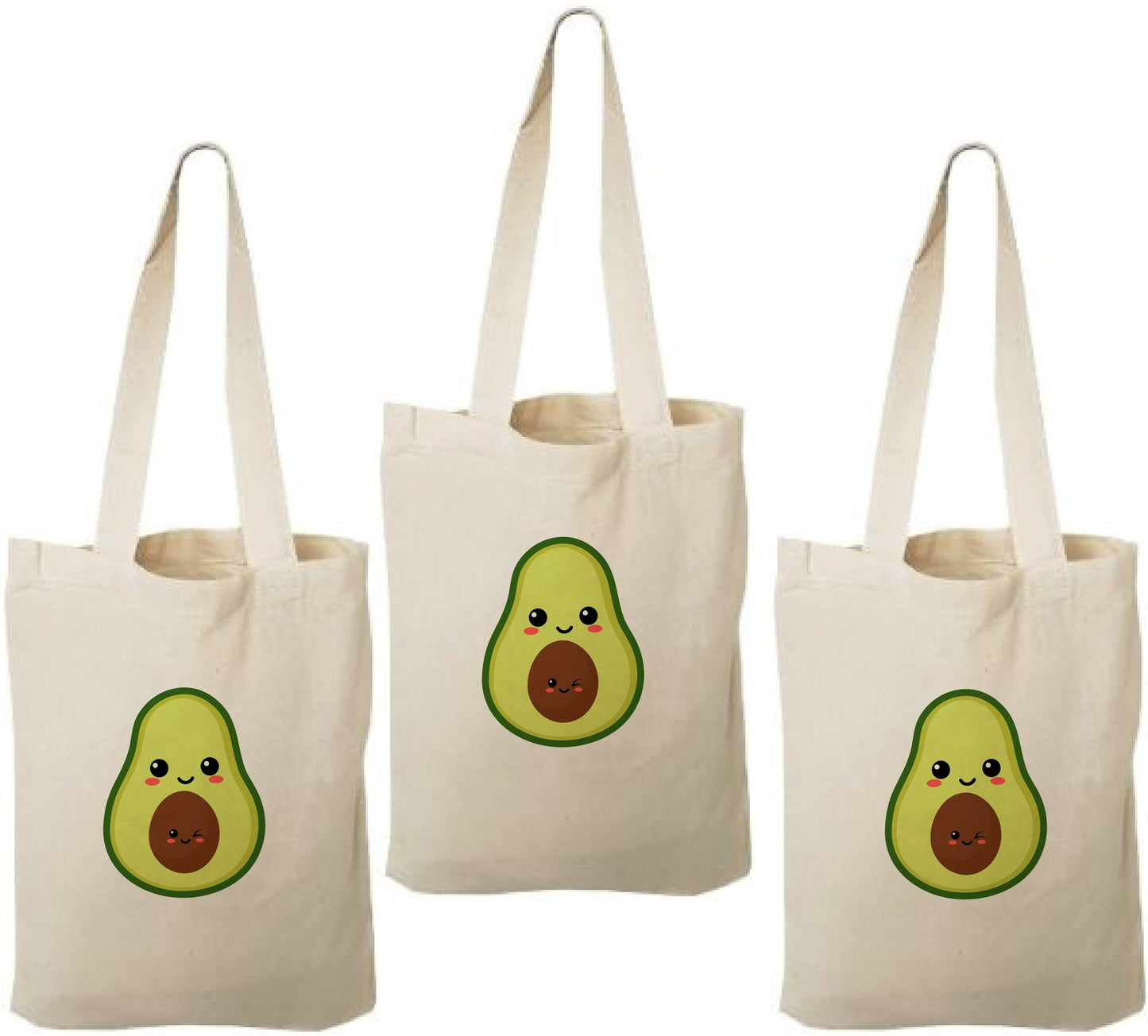 Kawaii Avocado Party Favor Bags - Set of Three Bags