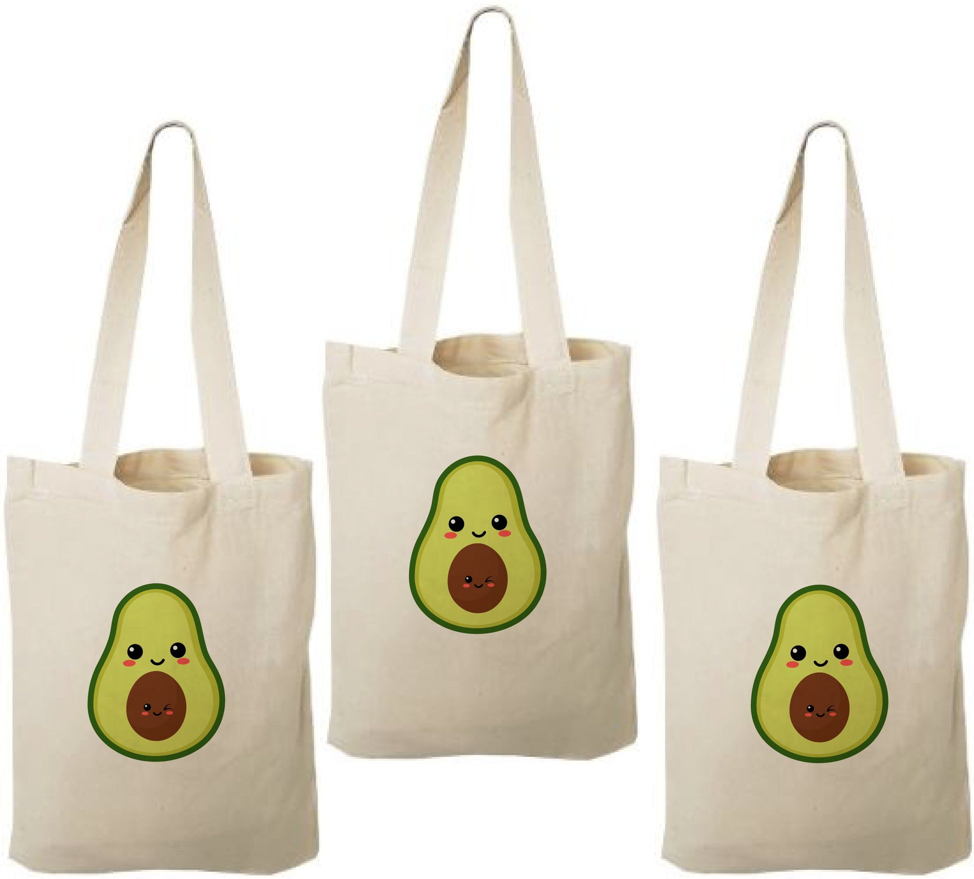 Kawaii Avocado Party Favor Bags - Set of Three Bags