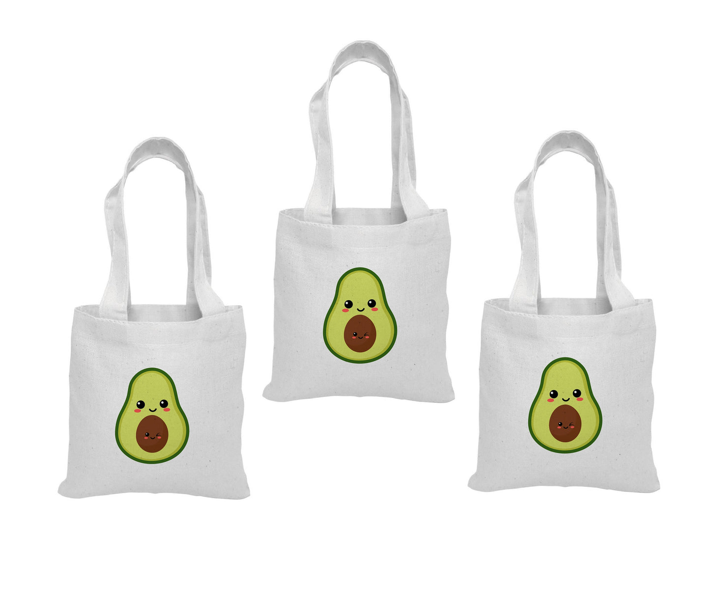 Kawaii Avocado Party Favor Bags - Set of Three Bags