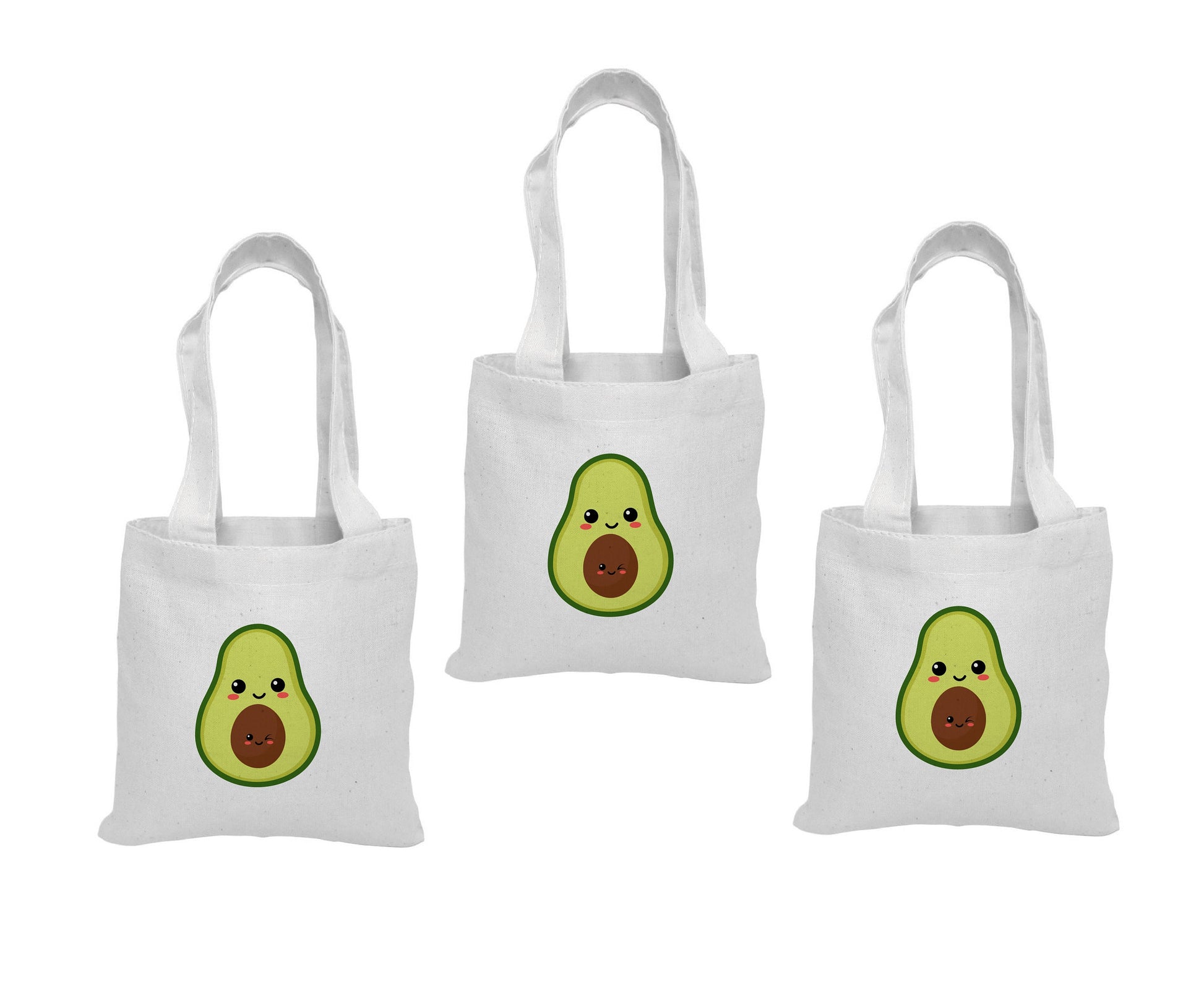 Kawaii Avocado Party Favor Bags - Set of Three Bags