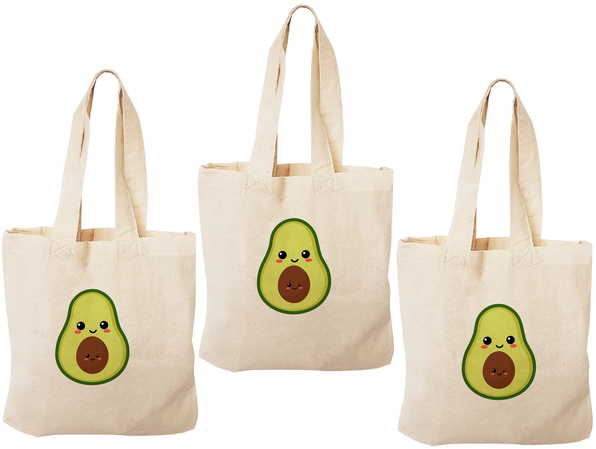 Kawaii Avocado Party Favor Bags - Set of Three Bags