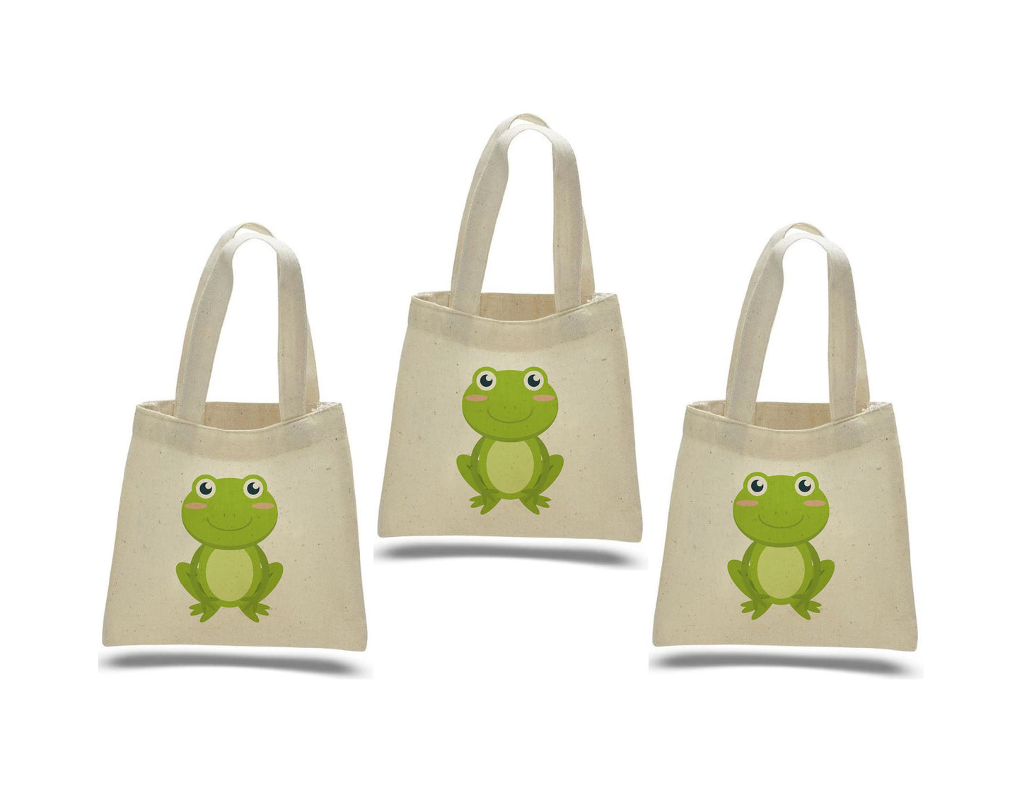 Frog Party Favor Bags, Set of 3 Cotton Goodie Bags
