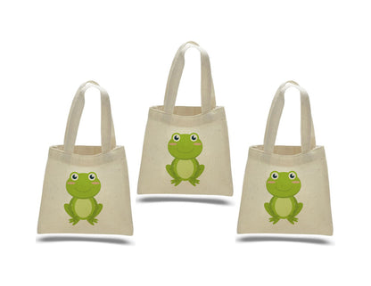 Frog Party Favor Bags, Set of 3 Cotton Goodie Bags