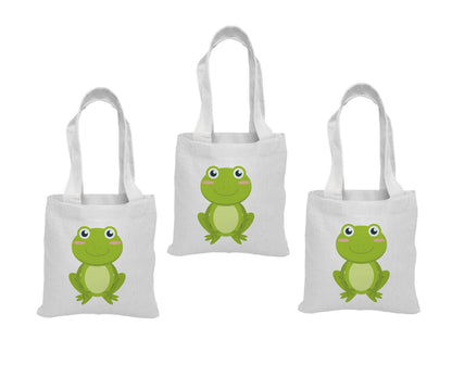 Frog Party Favor Bags, Set of 3 Cotton Goodie Bags