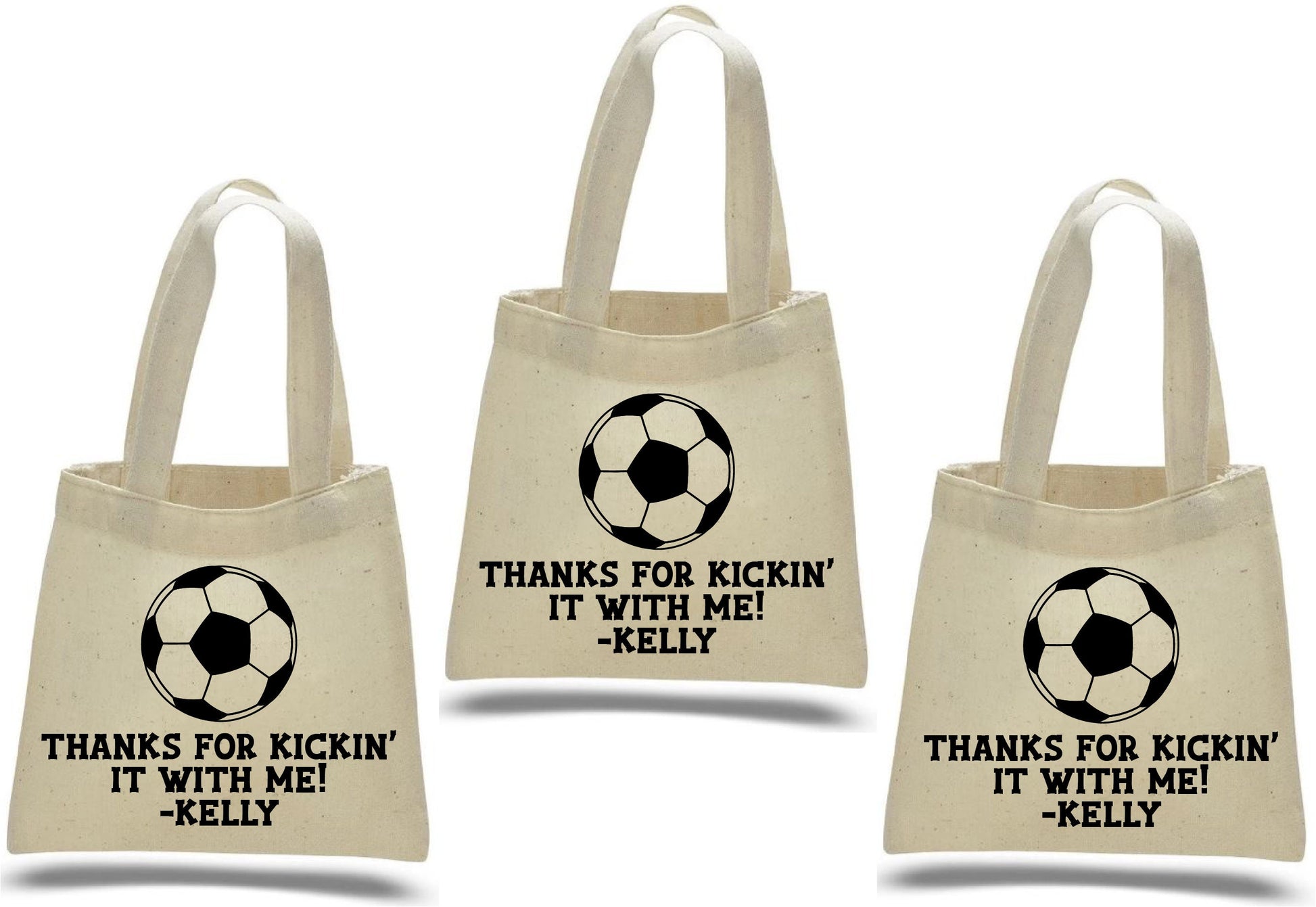 Custom Soccer Party Favor Bags - Set of Three Bags