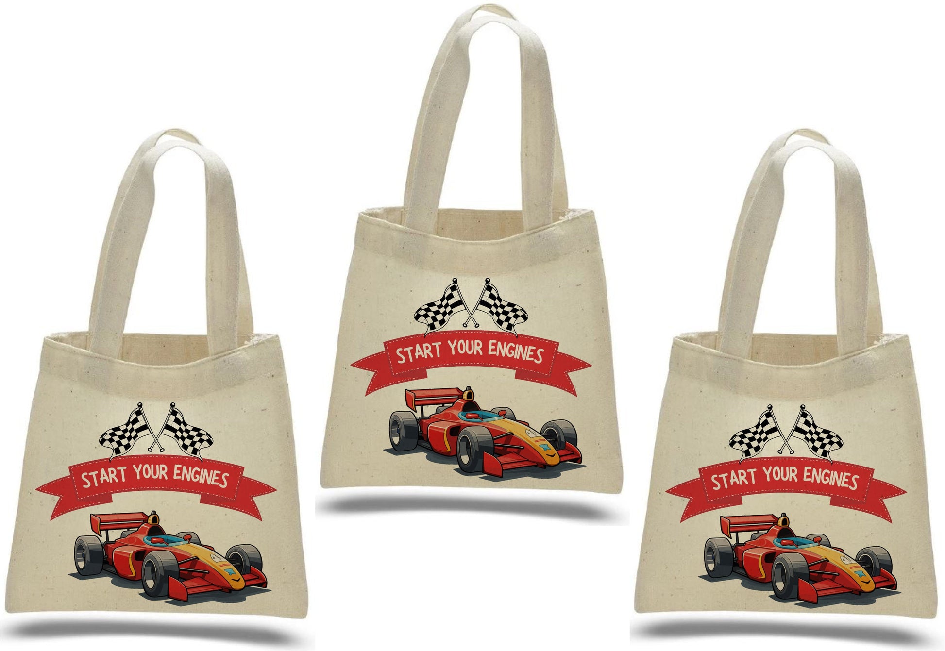 Race Car Party Favor Bags - Set of Three Bags