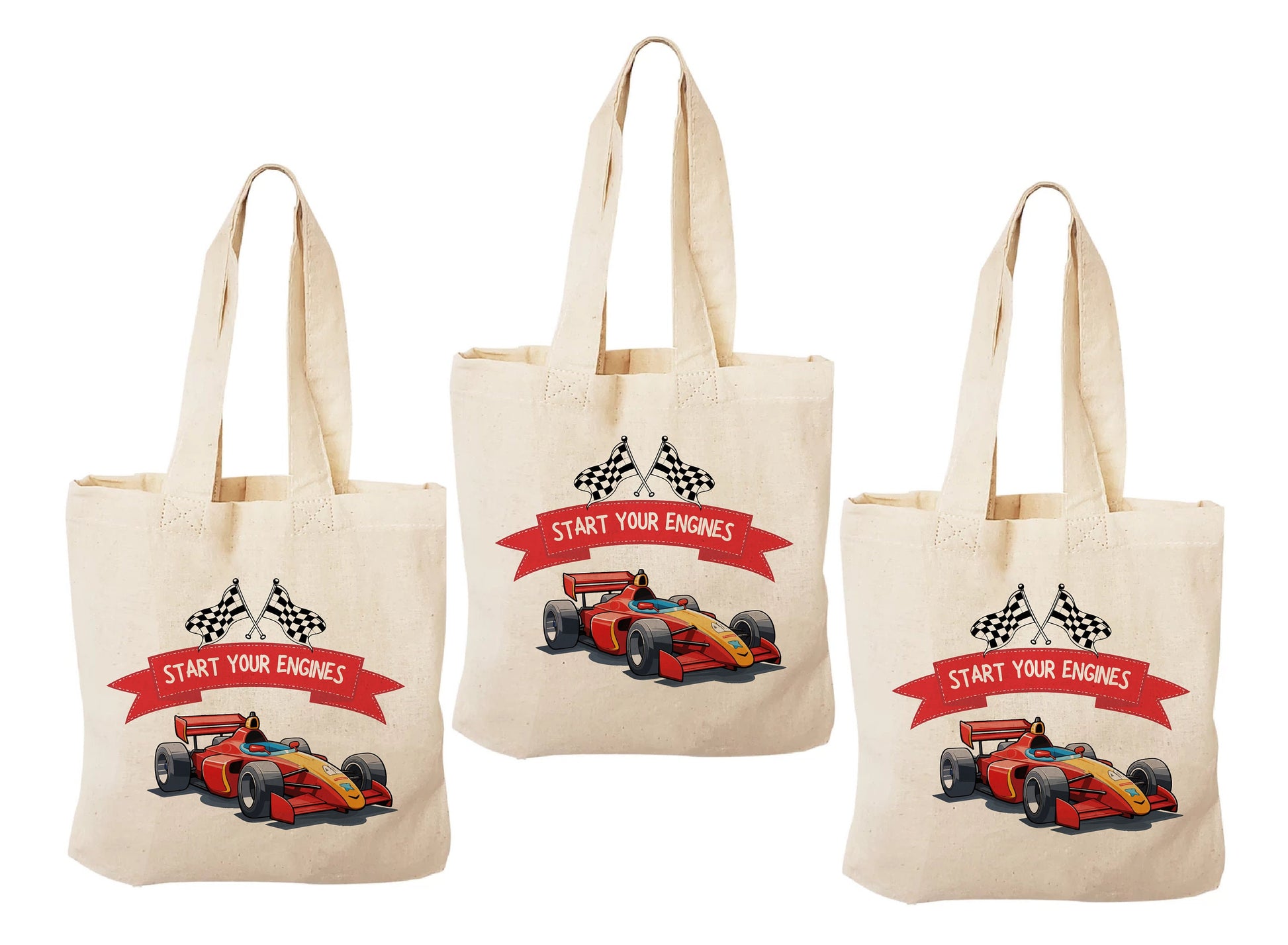 Race Car Party Favor Bags - Set of Three Bags