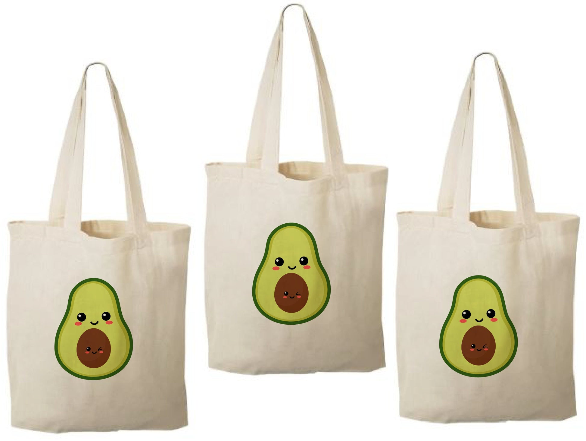 Kawaii Avocado Party Favor Bags - Set of Three Bags