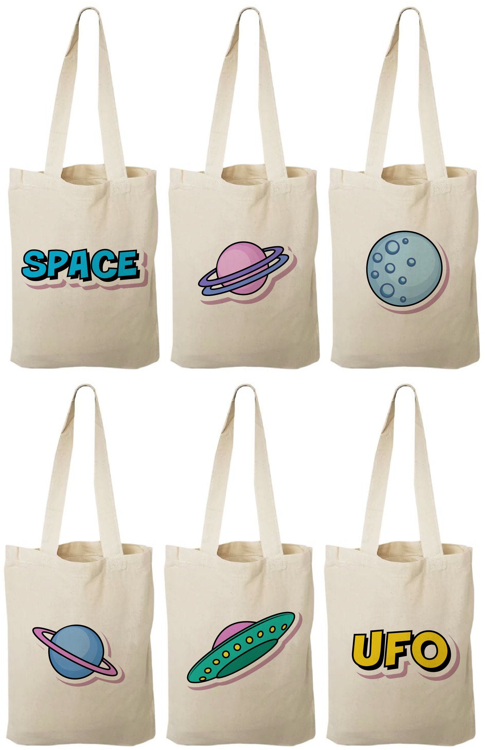 Space Party Favor Bags - Set of Six Bags