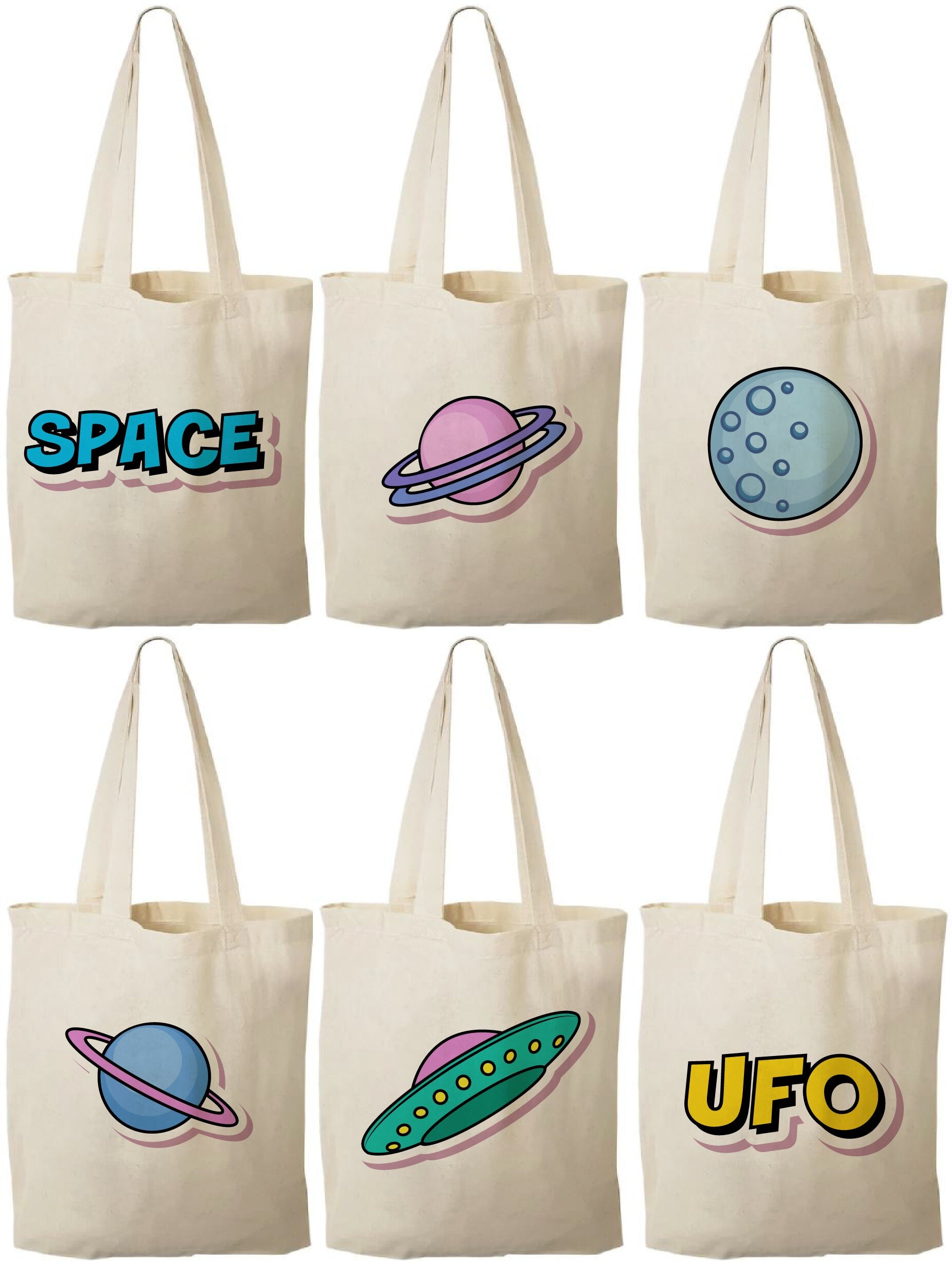Space Party Favor Bags - Set of Six Bags