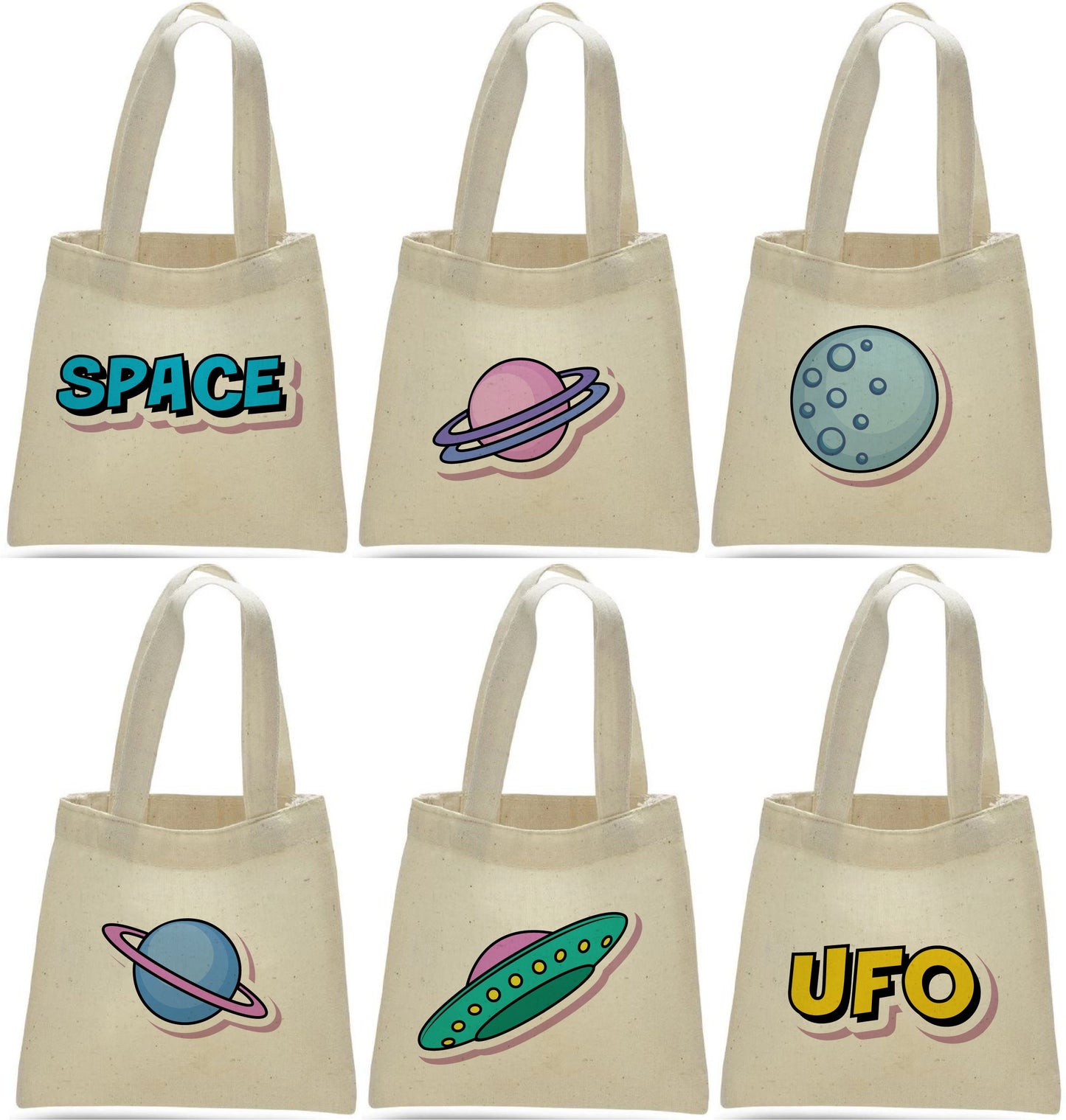 Space Party Favor Bags - Set of Six Bags