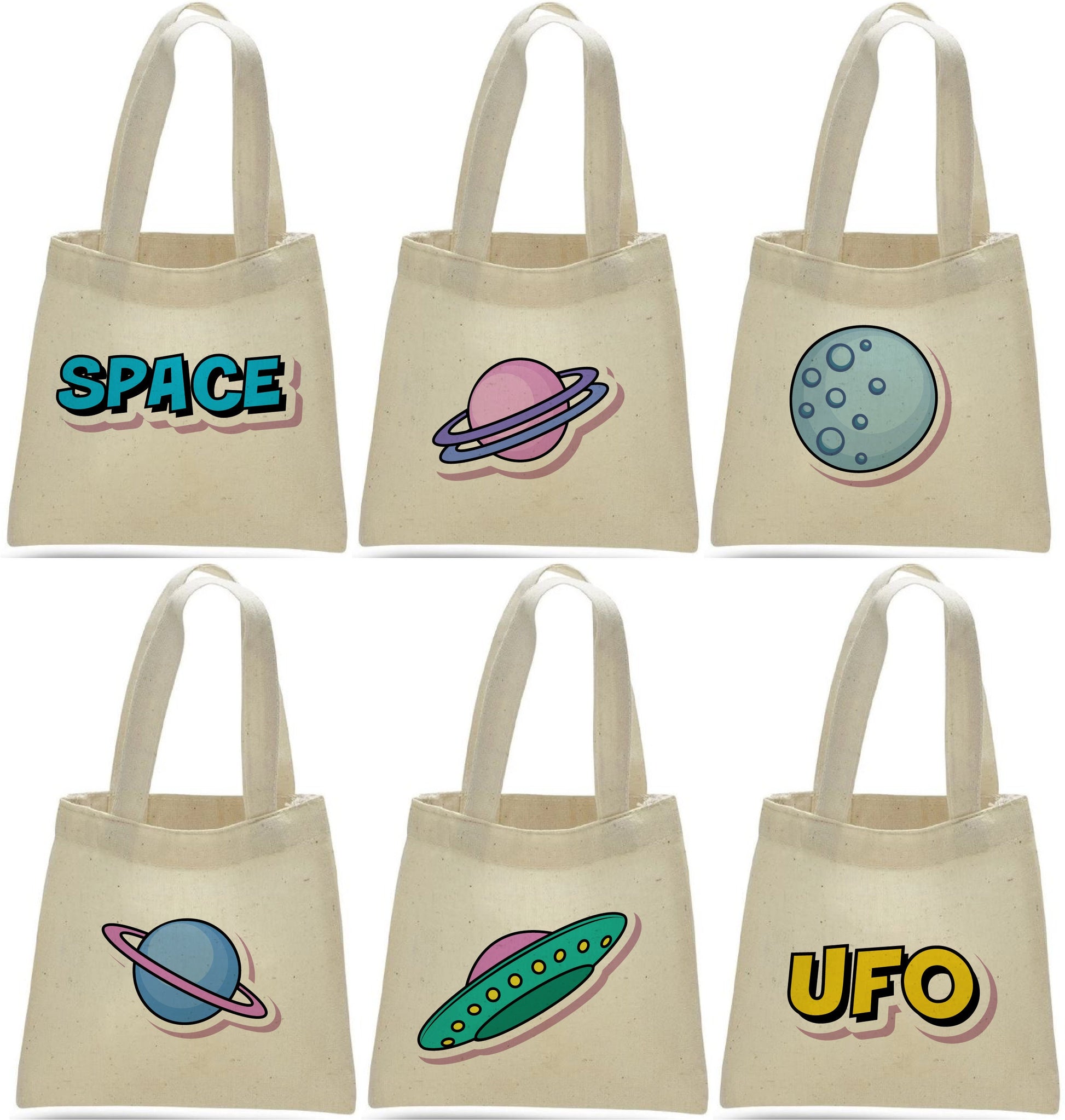 Space Party Favor Bags - Set of Six Bags