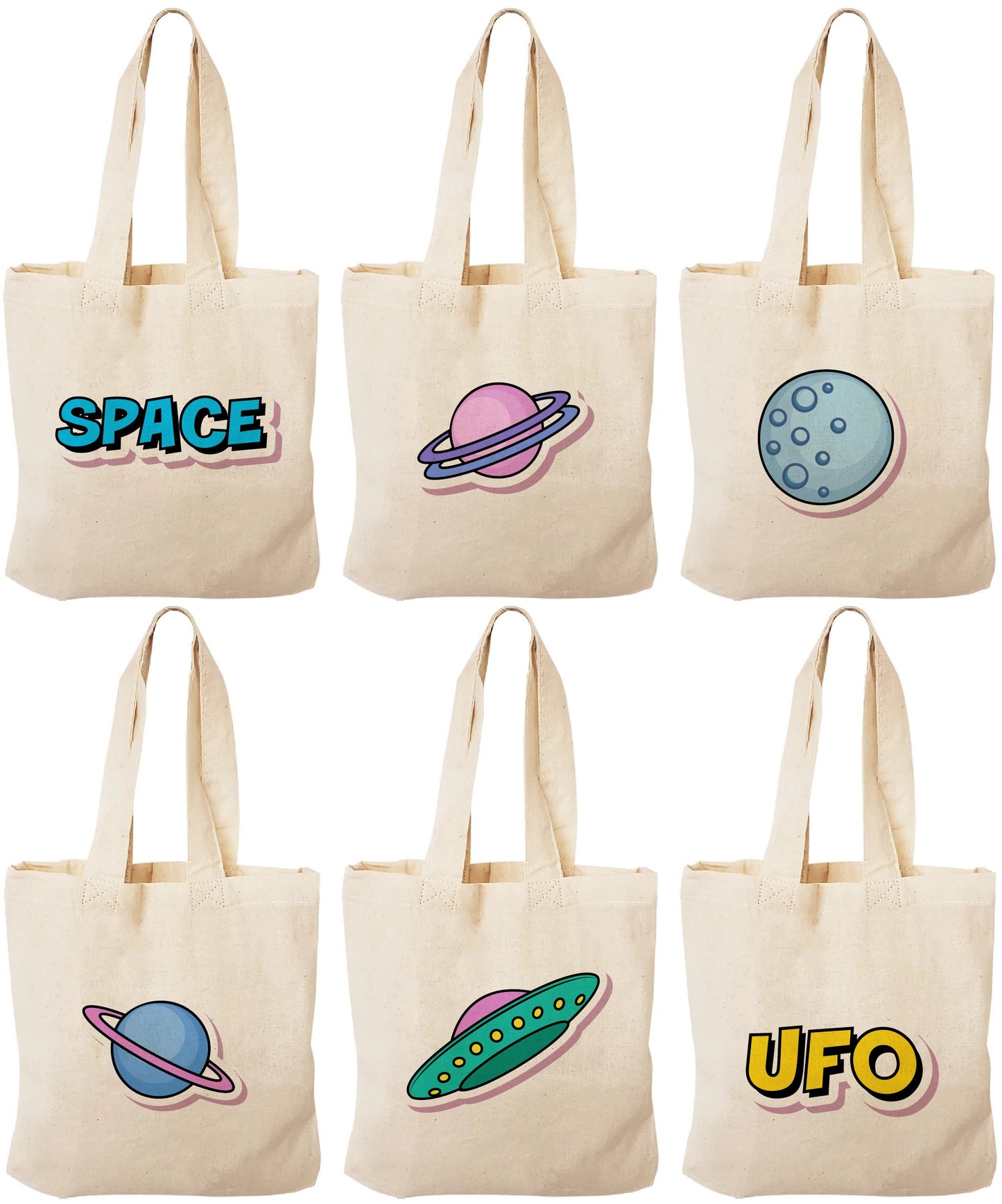 Space Party Favor Bags - Set of Six Bags