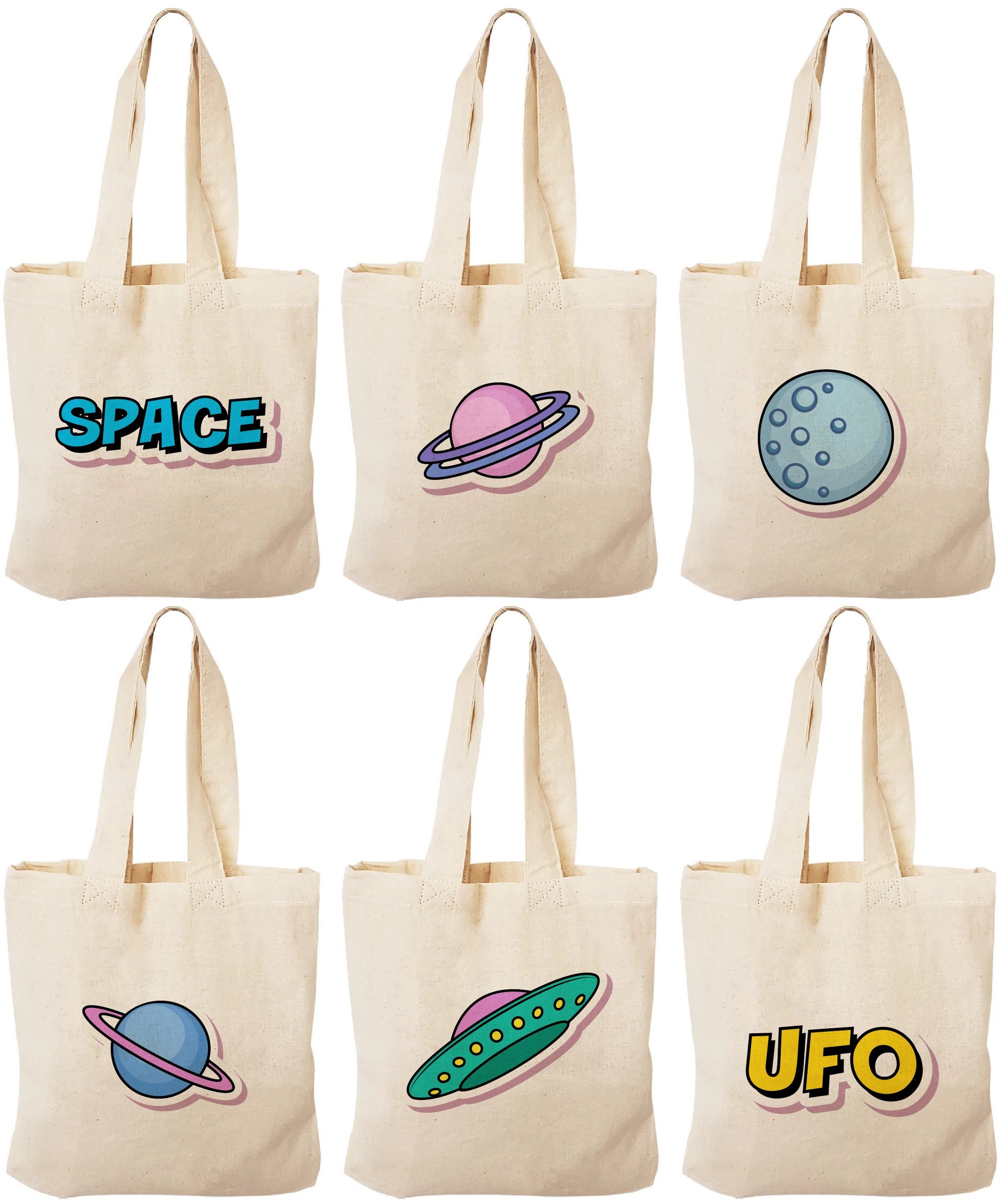 Space Party Favor Bags - Set of Six Bags