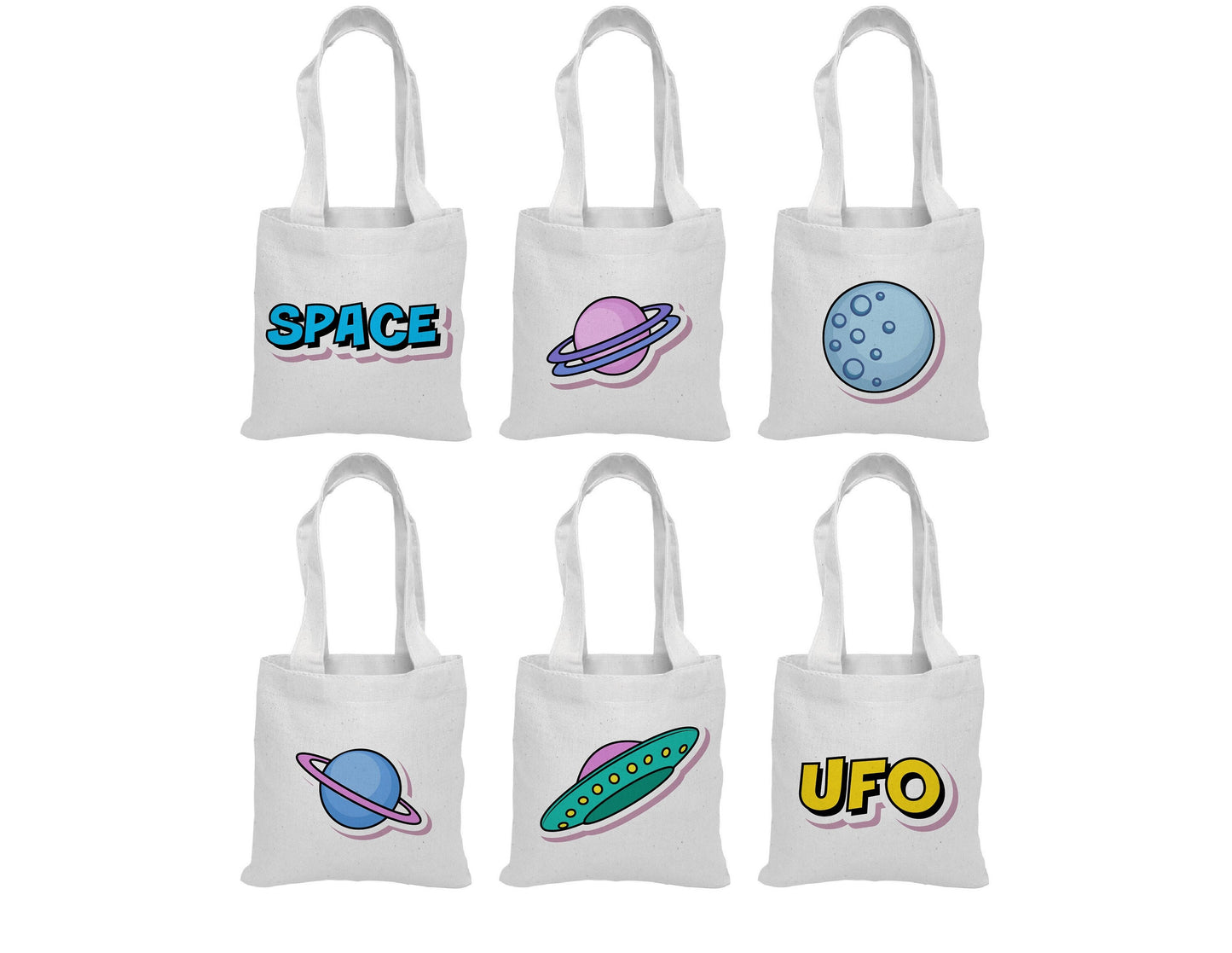 Space Party Favor Bags - Set of Six Bags