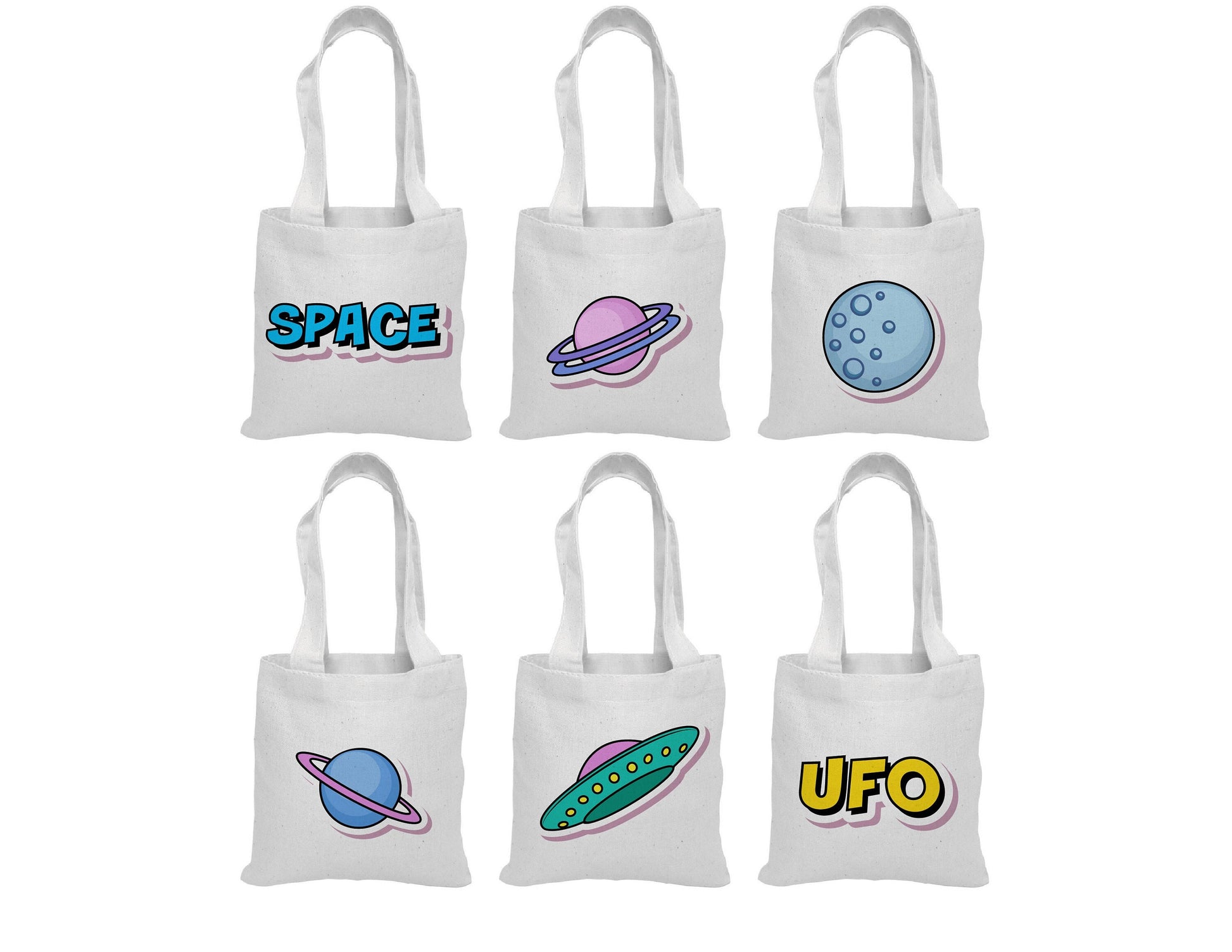 Space Party Favor Bags - Set of Six Bags