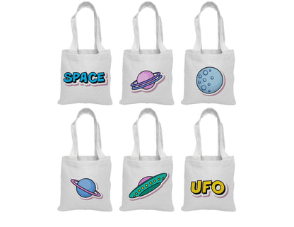 Space Party Favor Bags - Set of Six Bags
