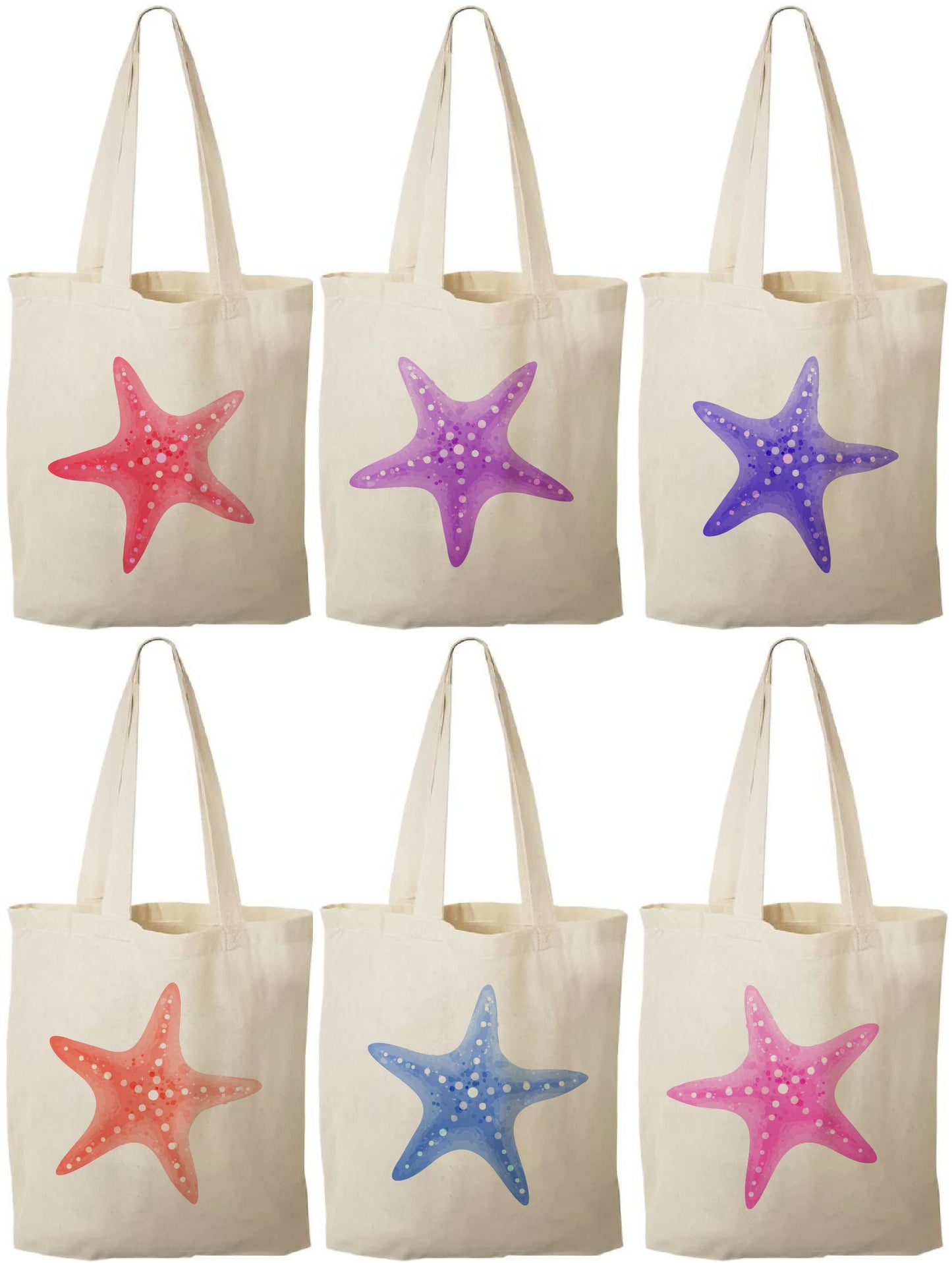 Starfish Party Favor Bags - Set of Six Bags