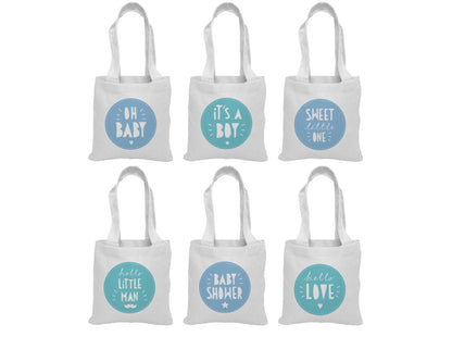 Baby Shower Cotton Treat Bags, Party Favors, Set of 6