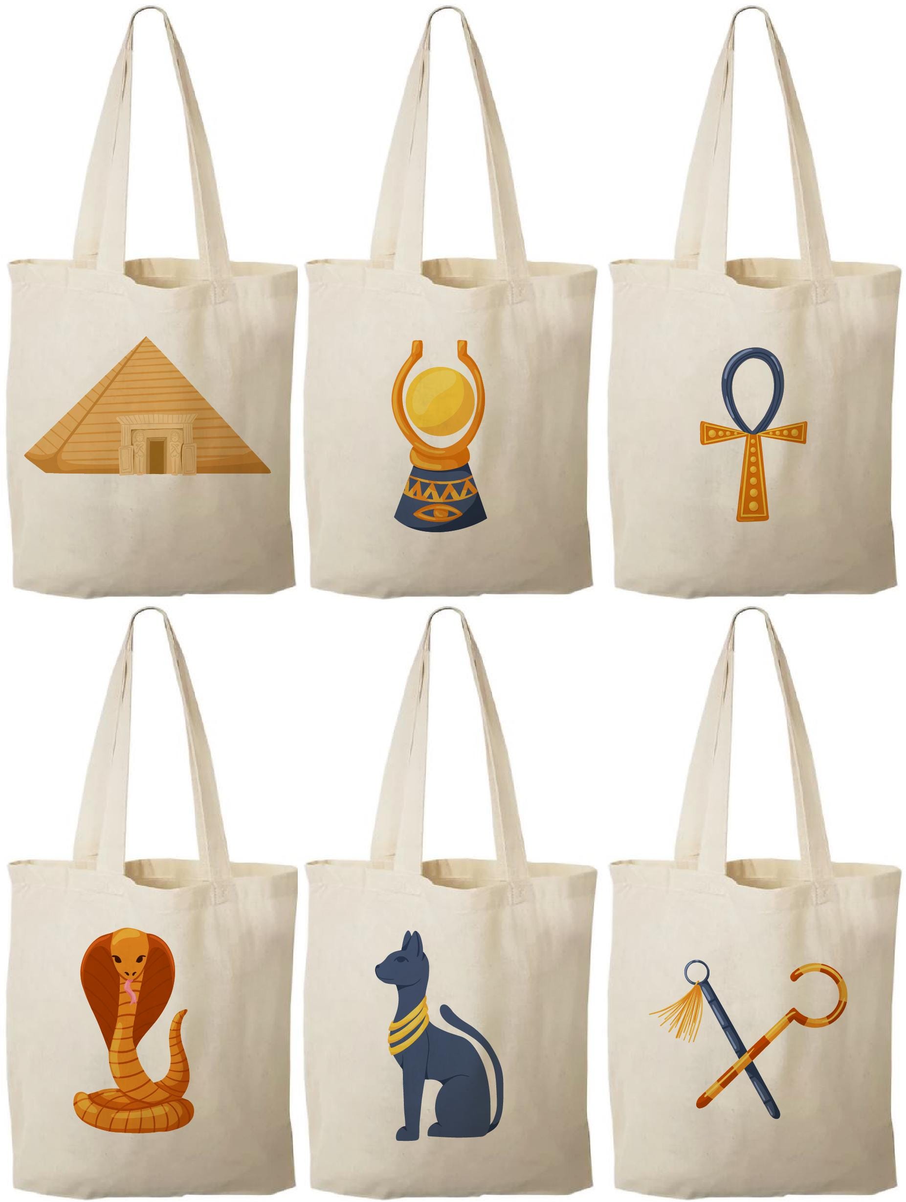 Egyptian Party Favor Bags - Perfect for Egyptian Themed Parties and Events - Set of Six Bags - Variety of Sizes