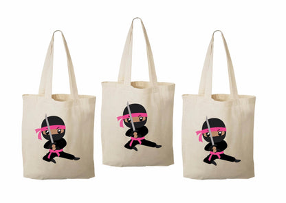 Ninja Girl Party Favor Bags - Set of Three Bags