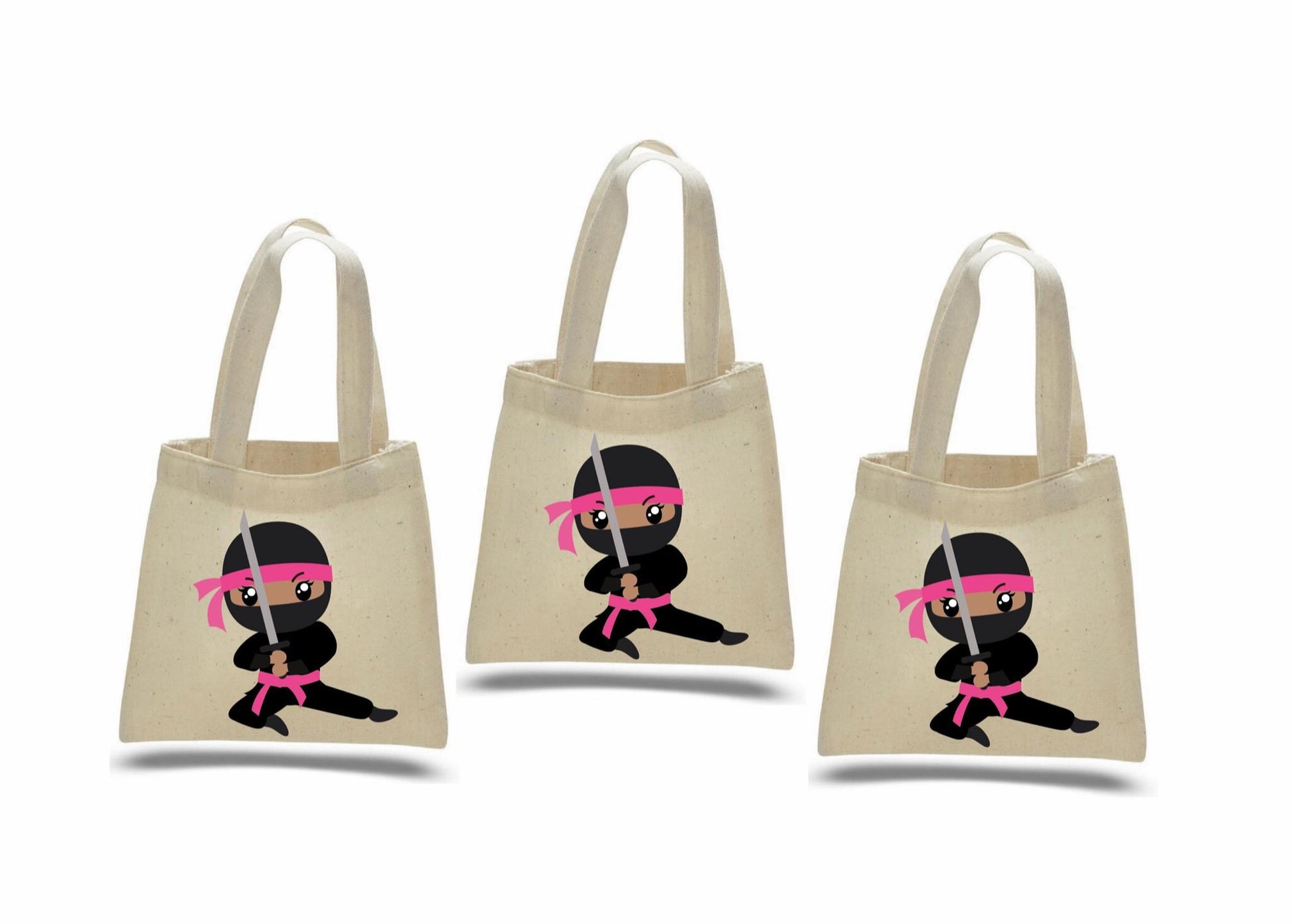 Ninja Girl Party Favor Bags - Set of Three Bags