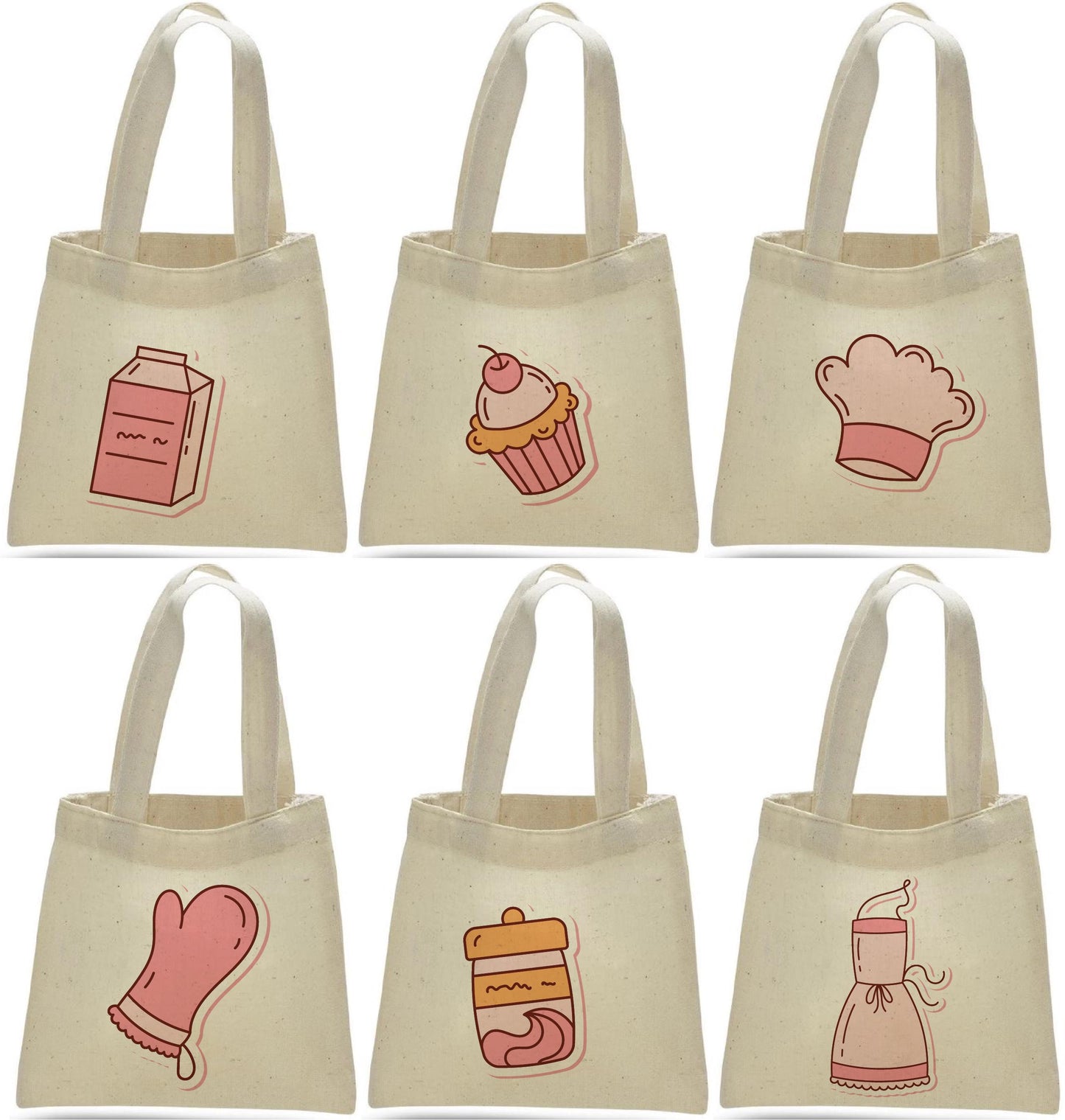 Baking Party Favor Bags - Set of Six Bags