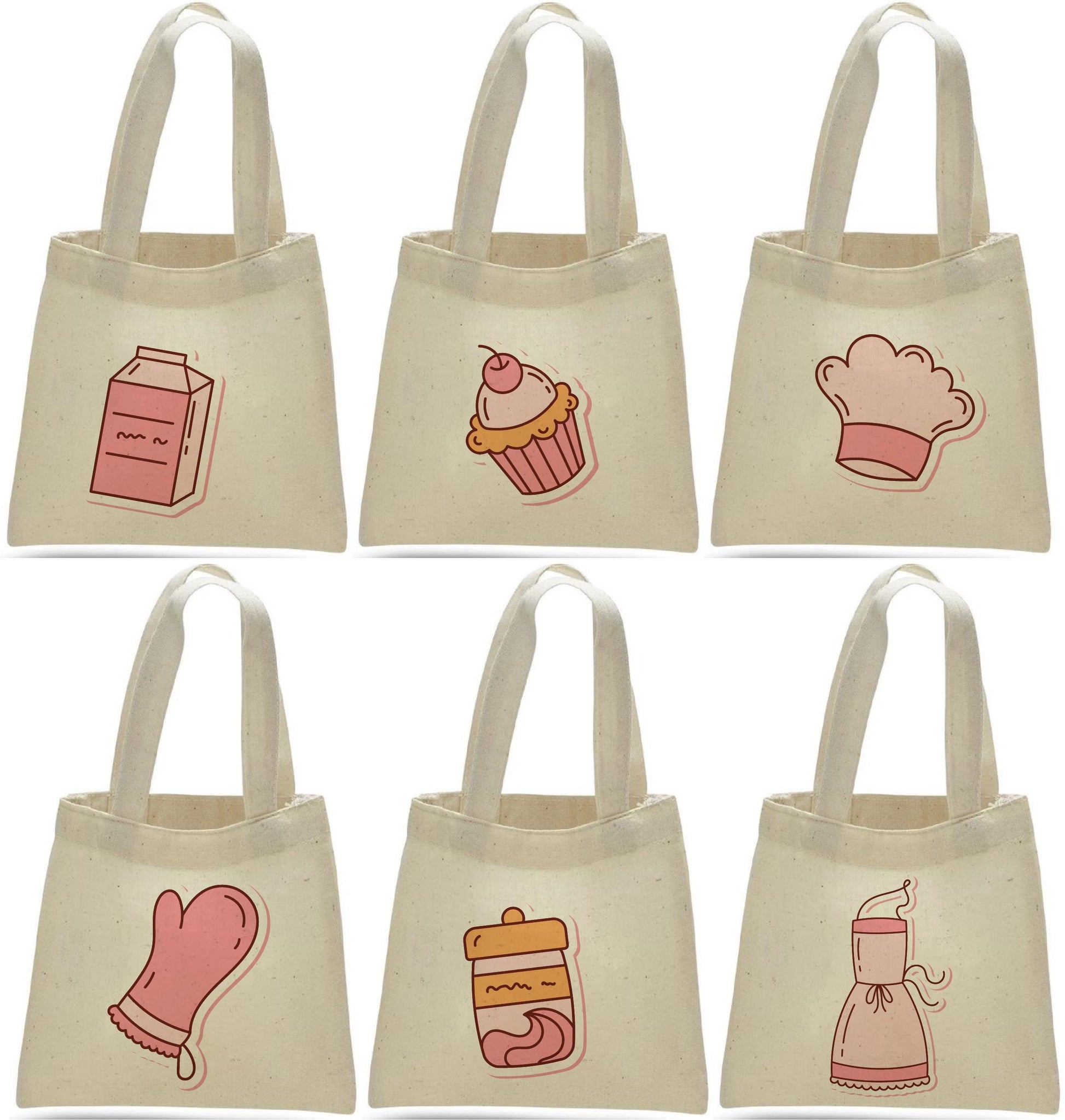 Baking Party Favor Bags - Set of Six Bags