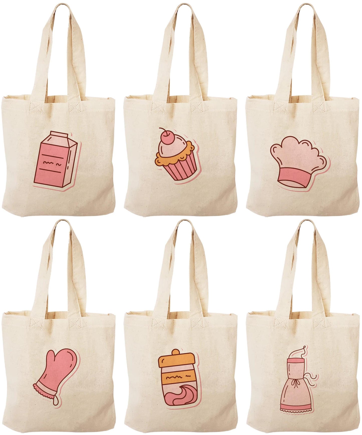 Baking Party Favor Bags - Set of Six Bags