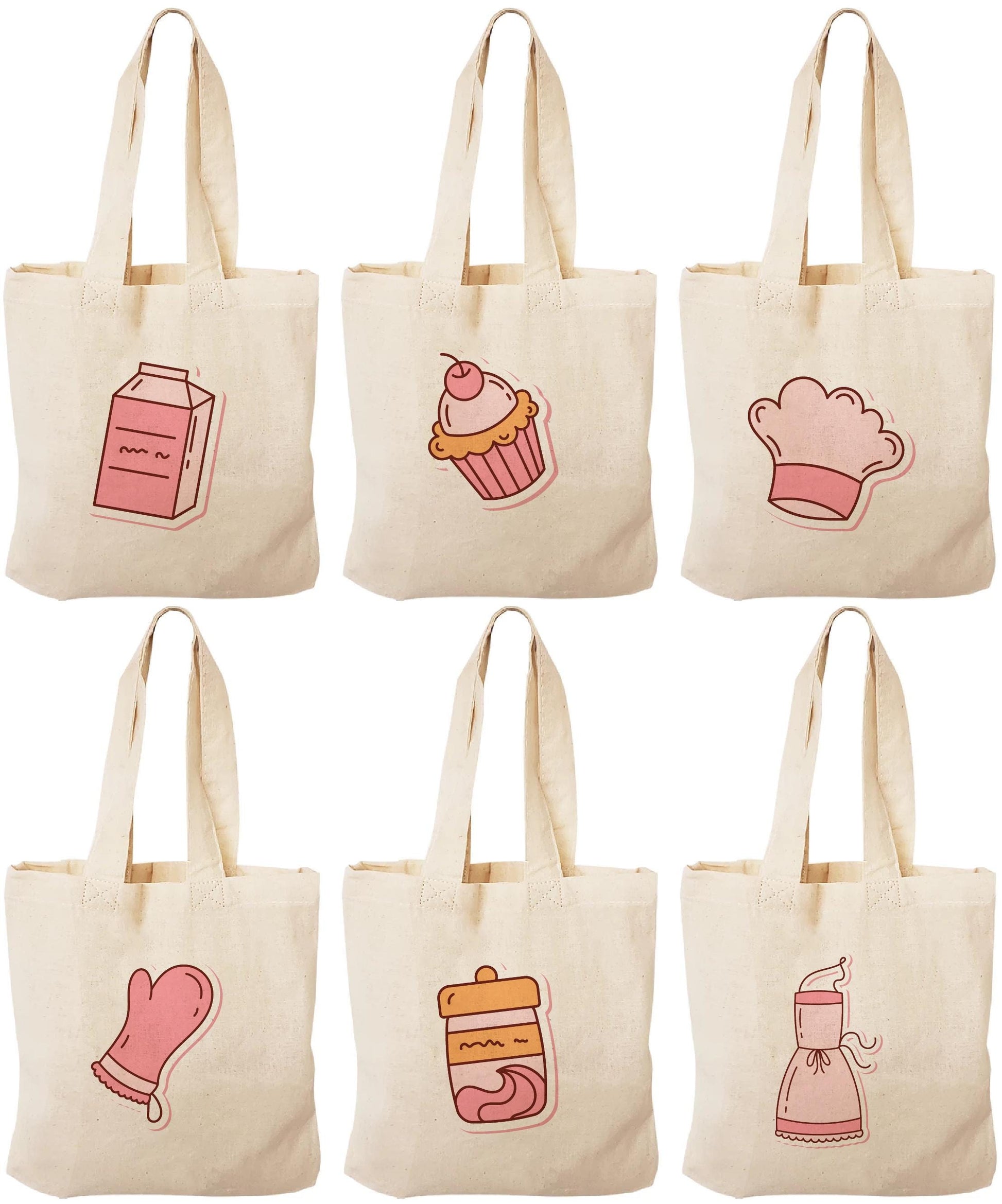 Baking Party Favor Bags - Set of Six Bags