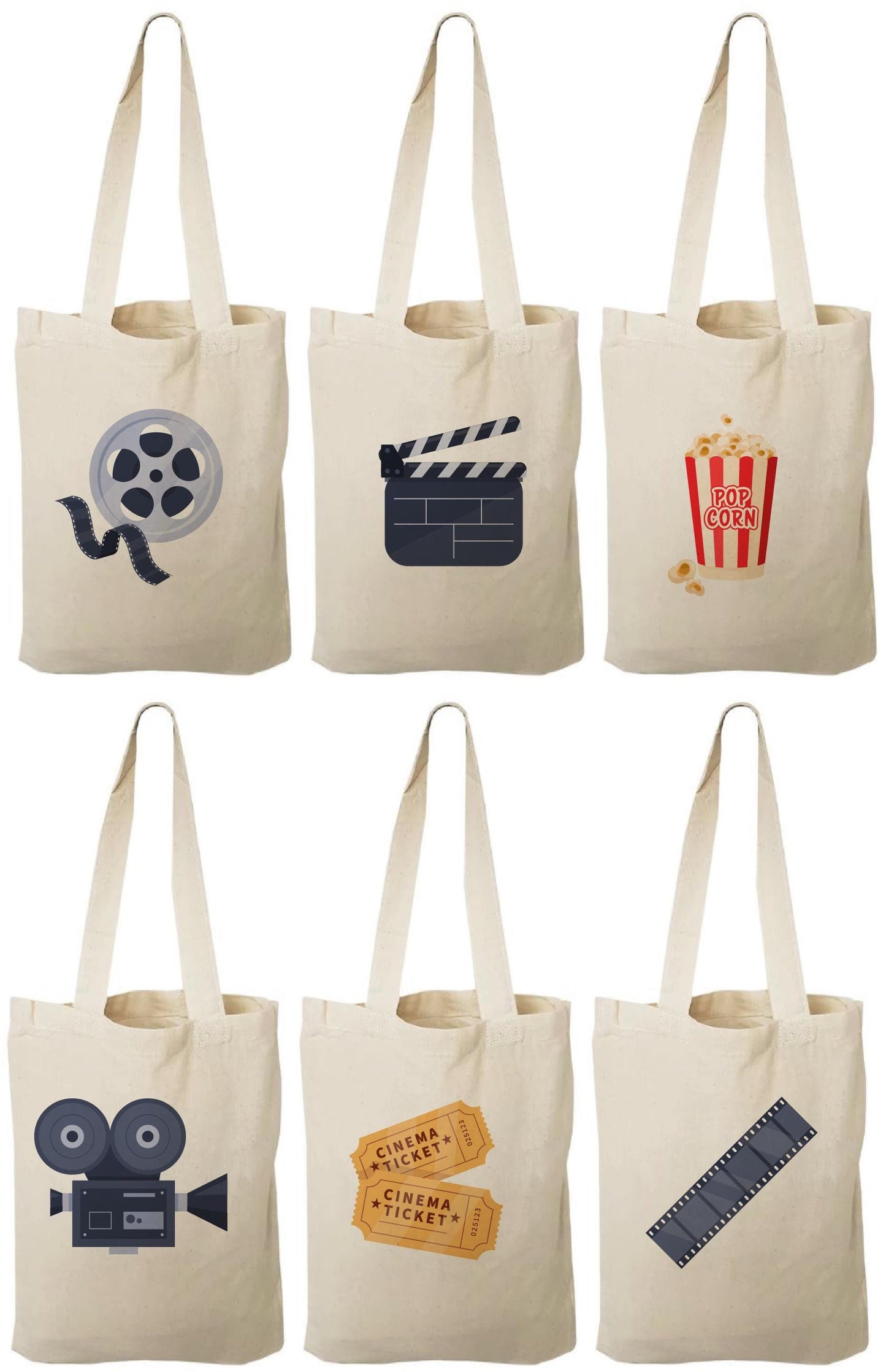 Set of 6 Movie Party Favor Bags
