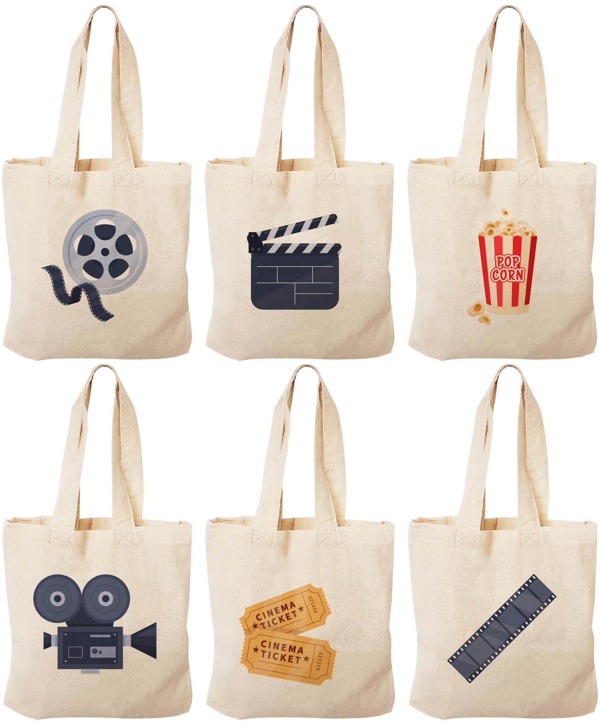 Set of 6 Movie Party Favor Bags