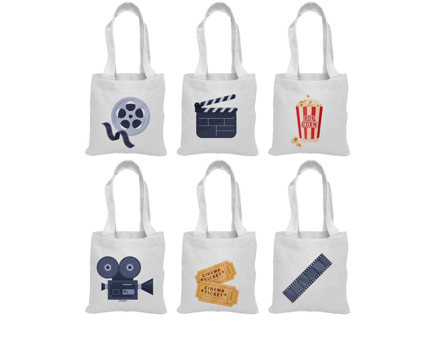 Set of 6 Movie Party Favor Bags