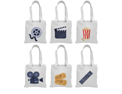 Set of 6 Movie Party Favor Bags