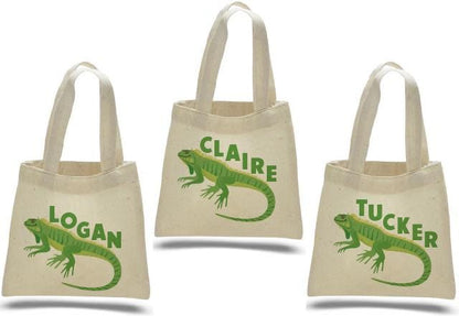 Custom Lizard Party Favor Bags - Perfect for Lizard or Reptile Themed Parties & Events! - Set of Three Bags Personalized with Guest Names