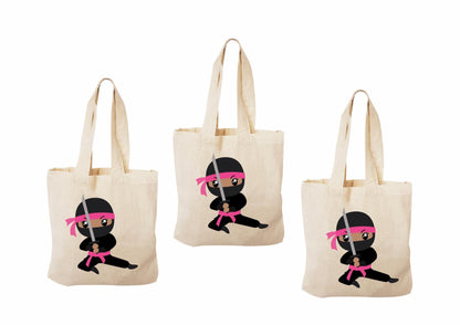 Ninja Girl Party Favor Bags - Set of Three Bags