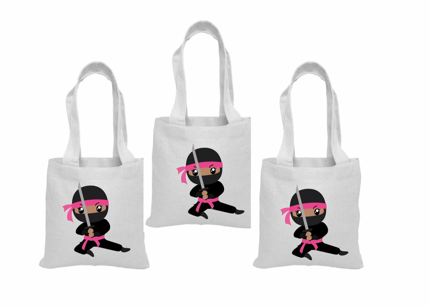 Ninja Girl Party Favor Bags - Set of Three Bags