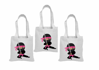 Ninja Girl Party Favor Bags - Set of Three Bags