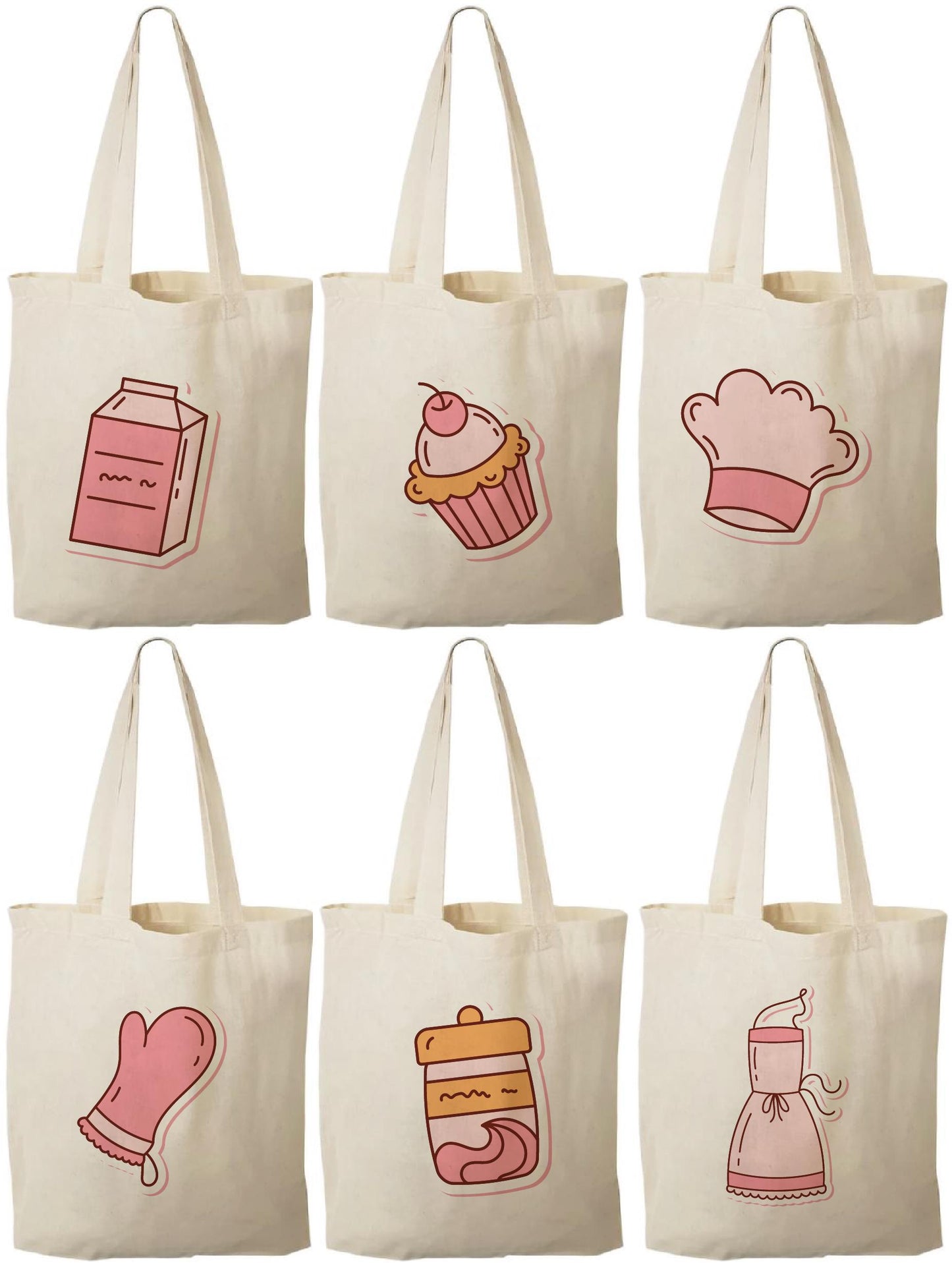 Baking Party Favor Bags - Set of Six Bags