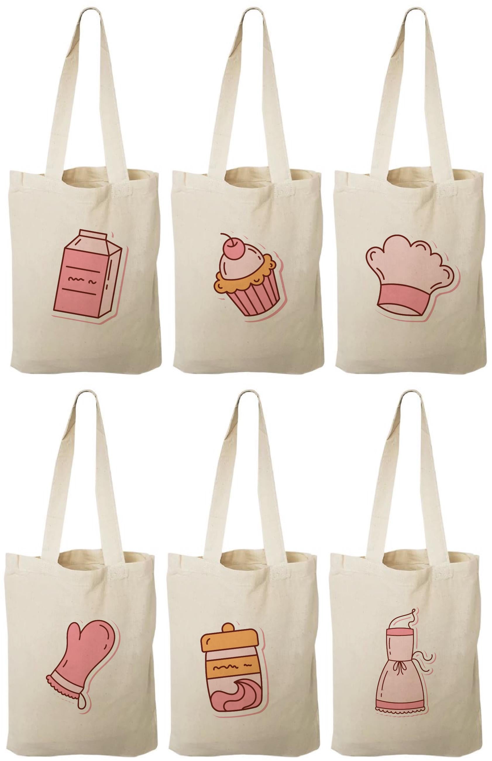 Baking Party Favor Bags - Set of Six Bags