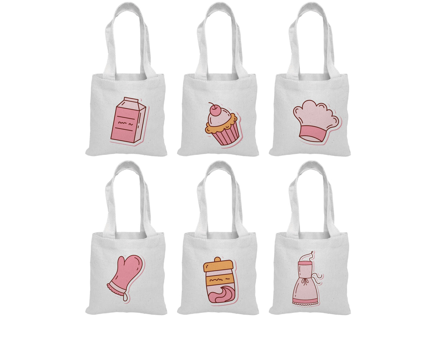 Baking Party Favor Bags - Set of Six Bags