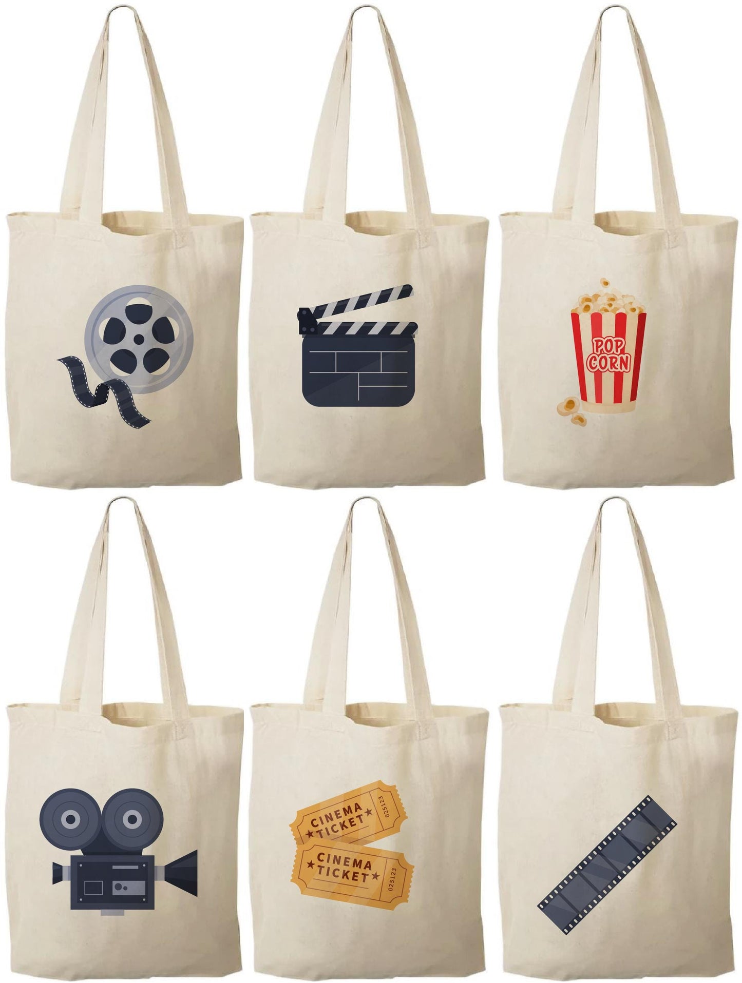 Set of 6 Movie Party Favor Bags