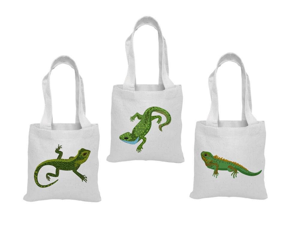 Lizard Party Favor Bags - Set of Three Bags
