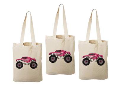 Monster Truck Party Favor Bags: Set of 3 Cotton Treat Bags